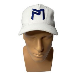 Discraft Paul McBeth PM LOGO Snapback White Blue Trucker Disc Golf Hat